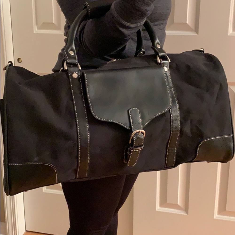 Bellini Black Suede Duffle Bag